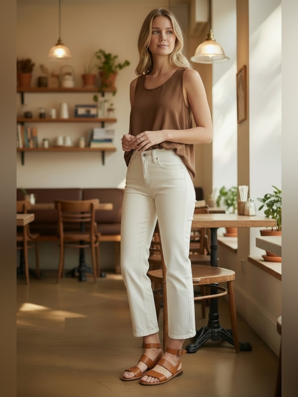 Madewell Womens Ecru Kick Out Crop Jeans
